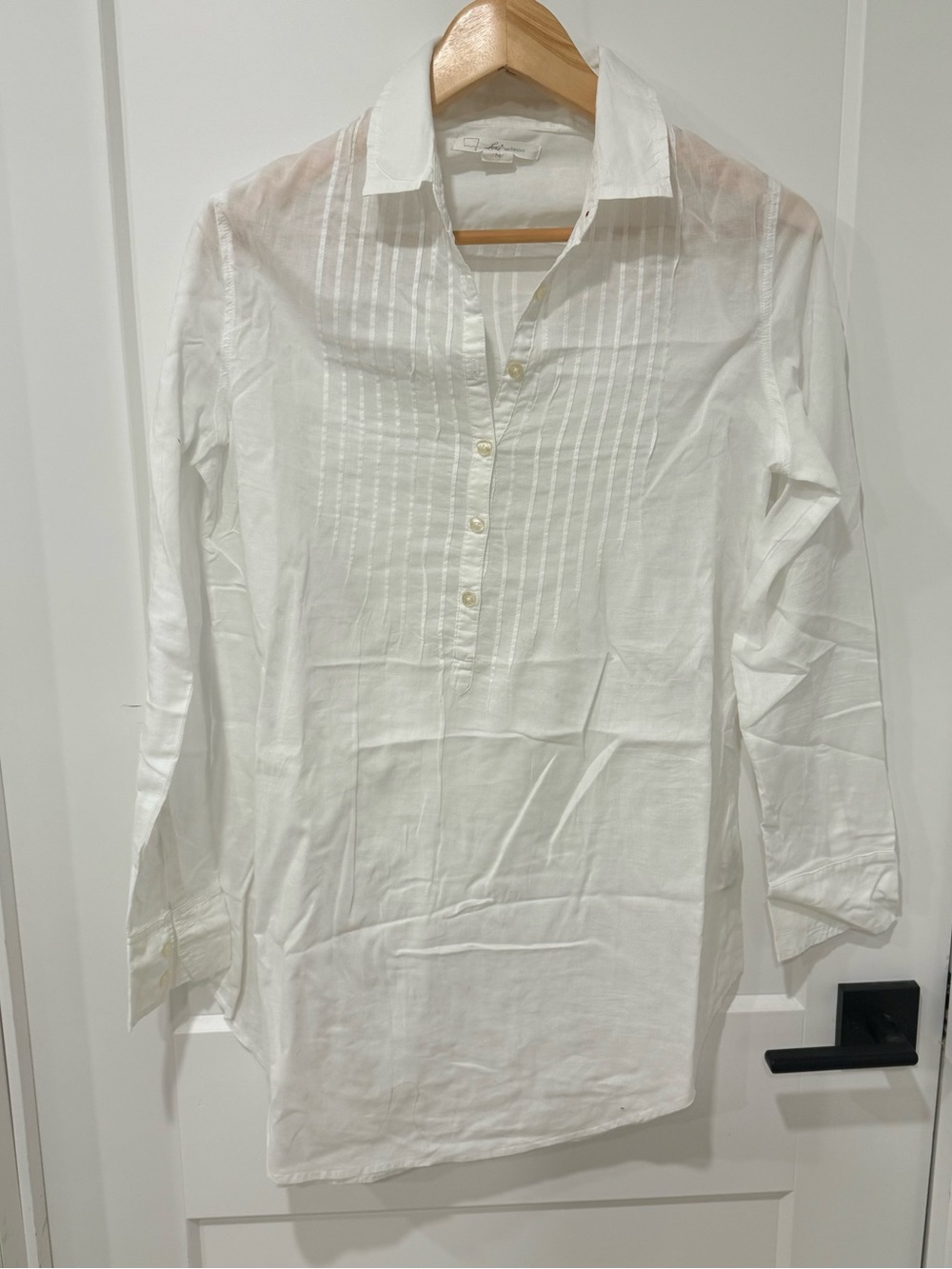 Levi's White Cotton Long-Sleeve Button-Front Tunic Shirt
